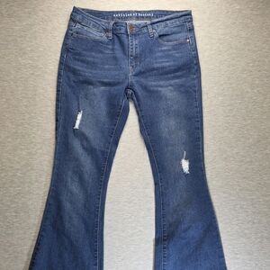 Articles Of Society Women's Distressed Blue Flare Jeans Size 30